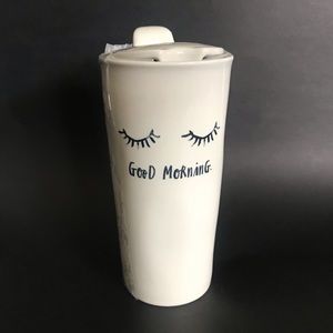 NWT Rae Dunn Good Morning Travel Mug Ceramic